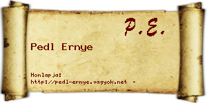 Pedl Ernye névjegykártya